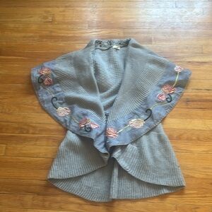 Freeway Short Sleeve Flower Long Cardigan Sweater
